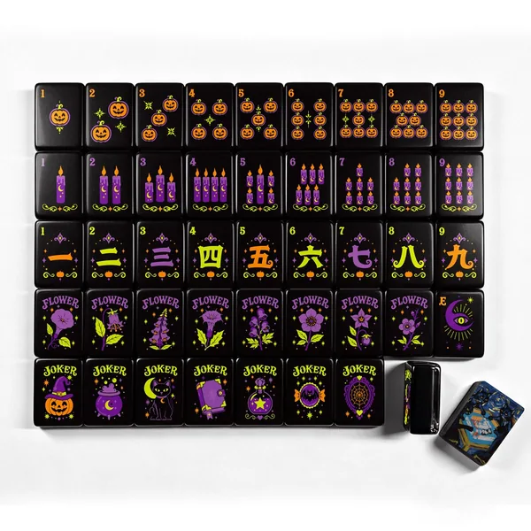 Paws, paws, paws Pumpkin Hex Halloween Mahjong Tiles