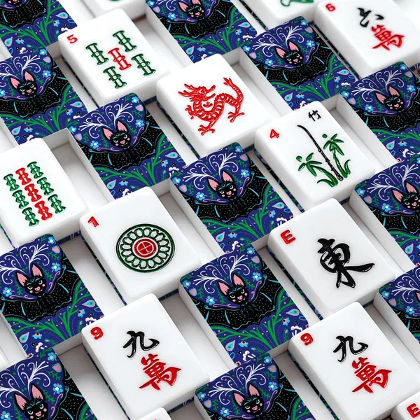 Folk Batty American Mahjong Tiles