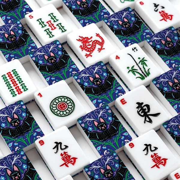 Folk Batty American Mahjong Tiles