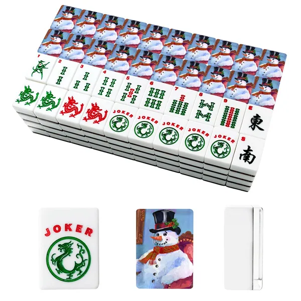 Chill Dude Snowman American Mahjong Tiles