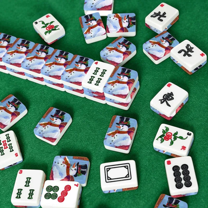 Chill Dude Snowman American Mahjong Tiles