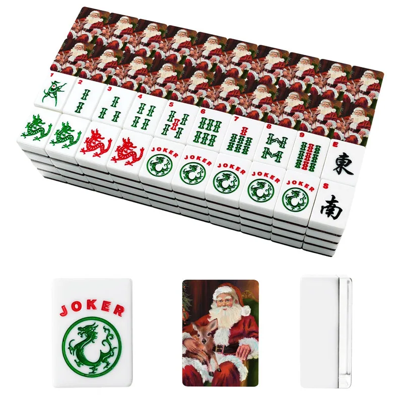 Sweet Santa and Fawn American Mahjong Tiles