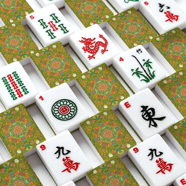 Spring on Green American Mahjong Tiles