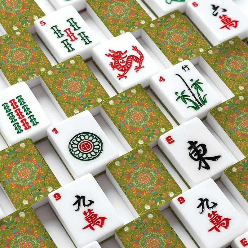 Spring on Green American Mahjong Tiles