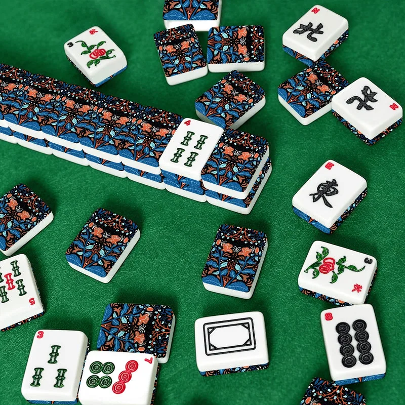 Navy Folk Art American Mahjong Tiles