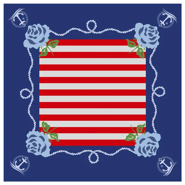 Nautical Anchors Striped Mahjong Mat