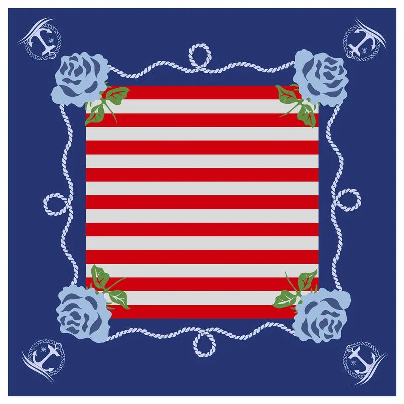 Nautical Anchors Striped Mahjong Mat