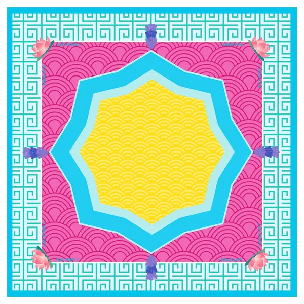 Vibrant Lotus Wave Mahjong Mat