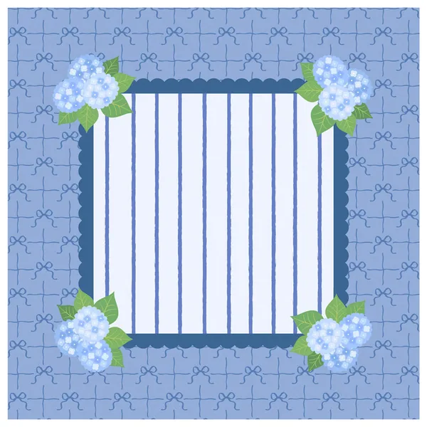 Hydrangea Bows Scalloped Stripe Mahjong Mat