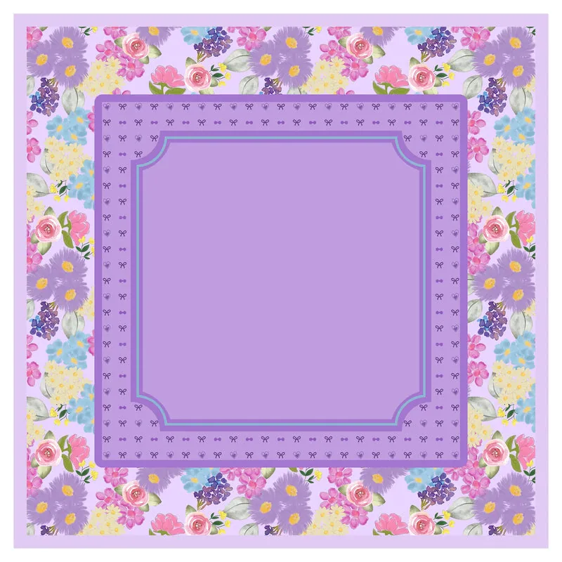 Grandmillennial Lavender Floral Bows Mahjong Mat