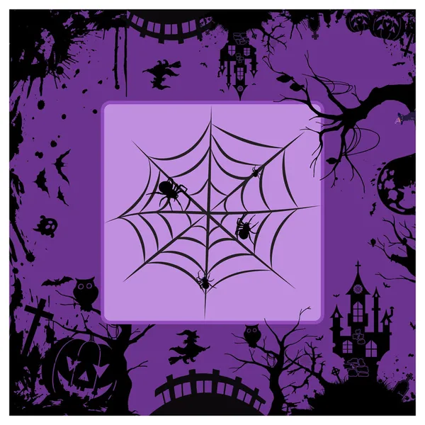 Spooky Halloween Witch Cobweb Mahjong Mat
