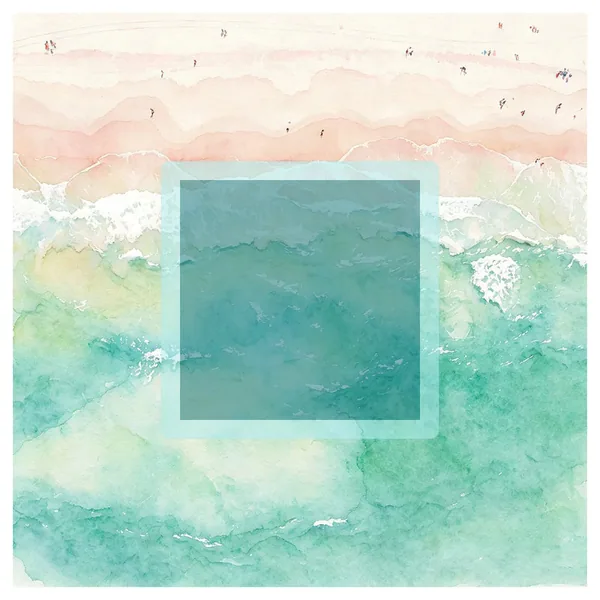 Watercolor Ocean Beach Resort Mahjong Mat