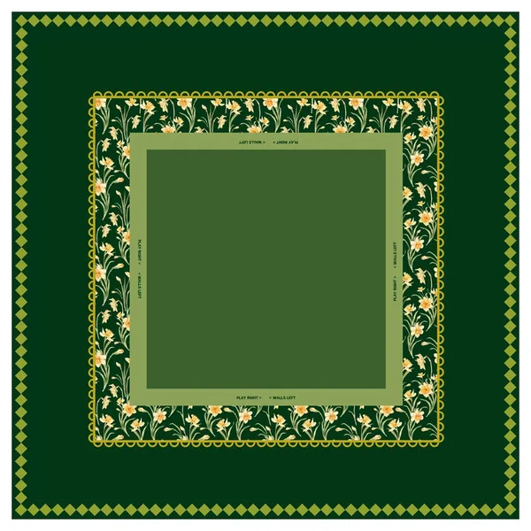 Hunter Green Estate Daffodil Mahjong Mat
