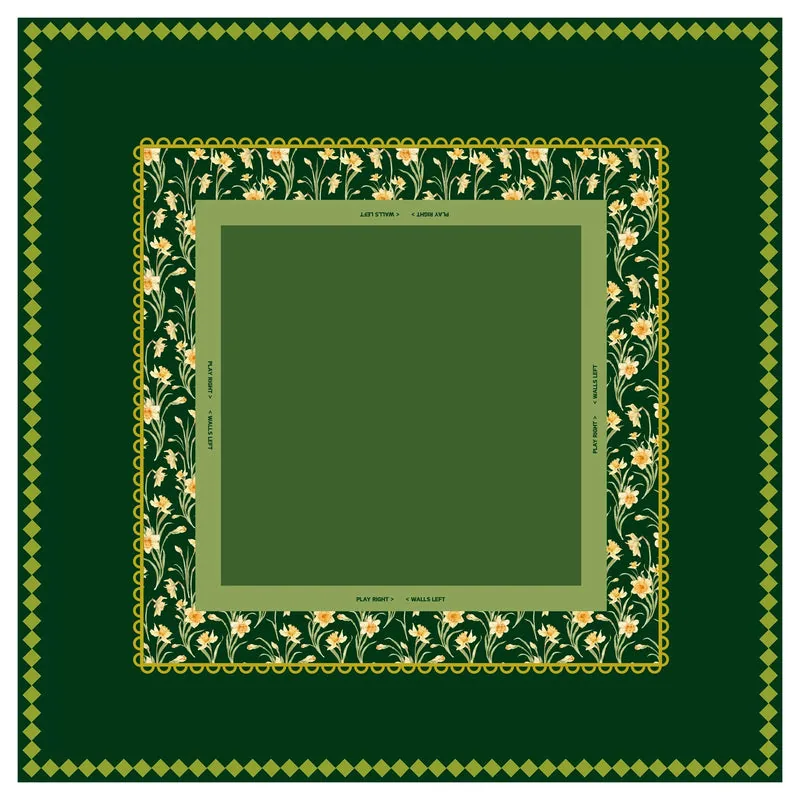 Hunter Green Estate Daffodil Mahjong Mat