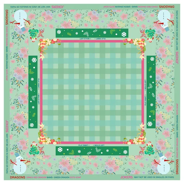 Vintage Christmas Mint Green Mahjong Mat