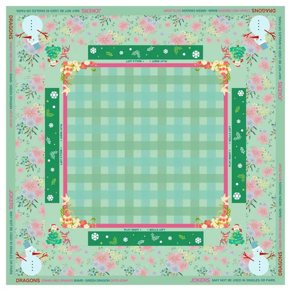 Vintage Christmas Mint Green Mahjong Mat