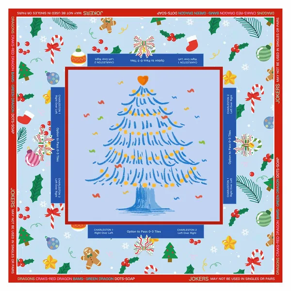 Christmas Tree & Charleston Guide Mahjong Mat