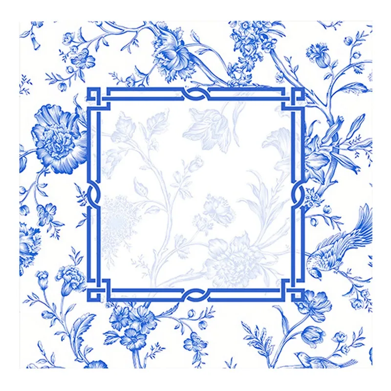 Blue & White Toile Mahjong Mat