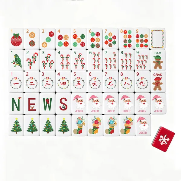 Jolly Santa Christmas Mahjong Set