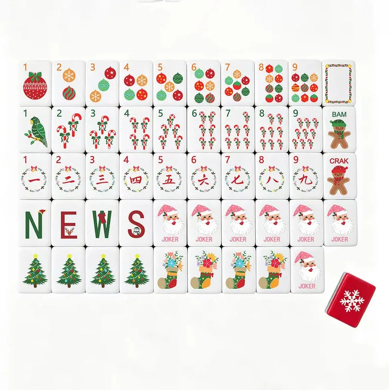 Jolly Santa Christmas Mahjong Set