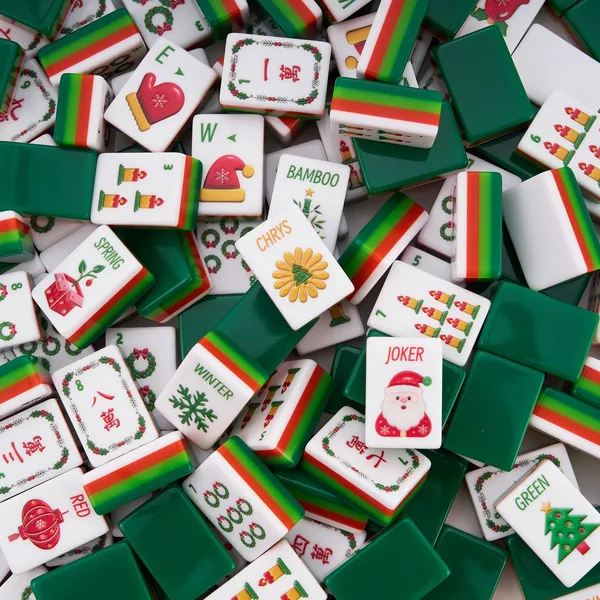 Vintage Noel Christmas Mahjong Set