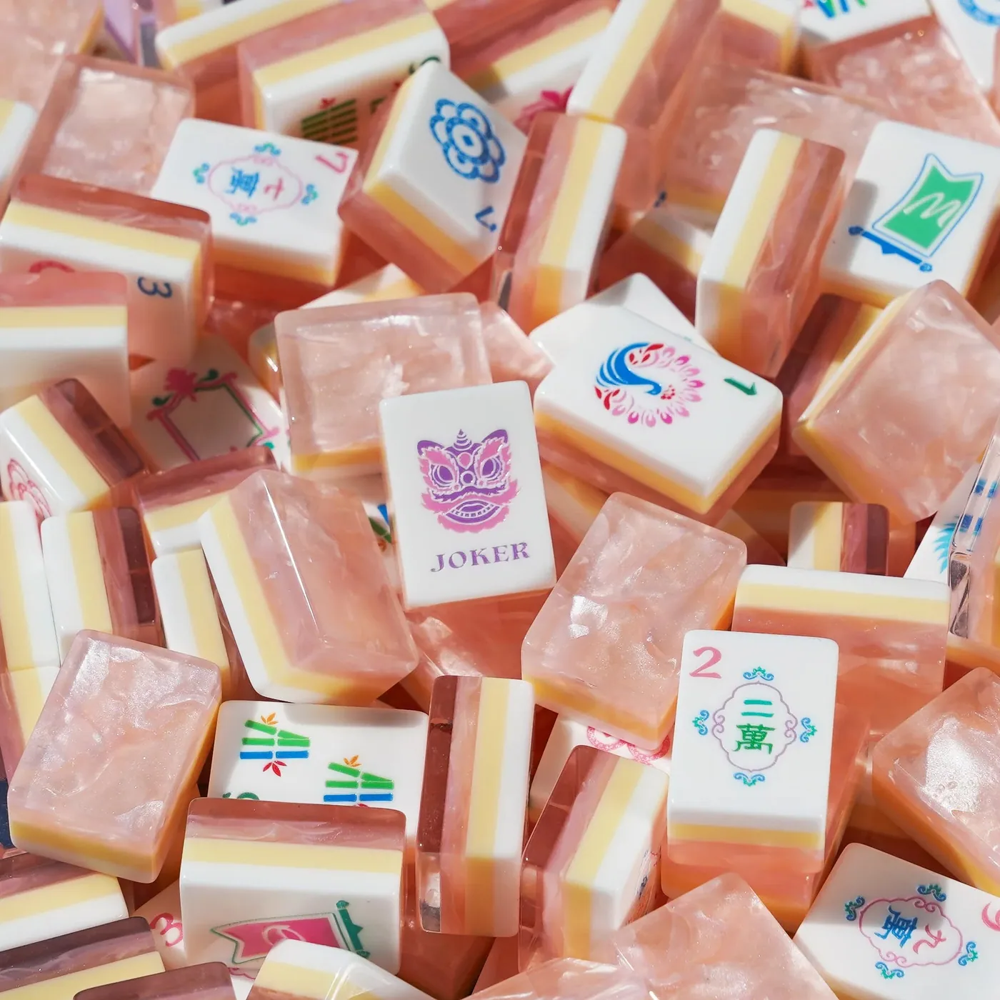 Peach Shimmer Mahjong Set
