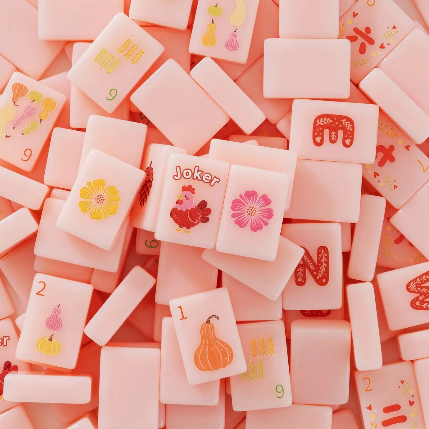 Autumn Harvest Thanksgiving Turkey Mahjong Tiles