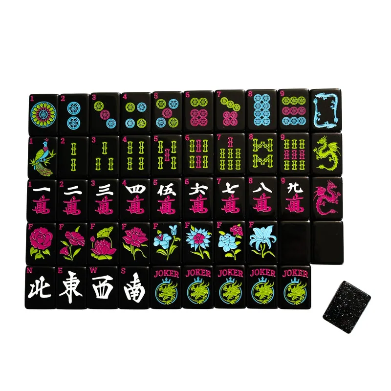 Neon Daze Mahjong Tiles