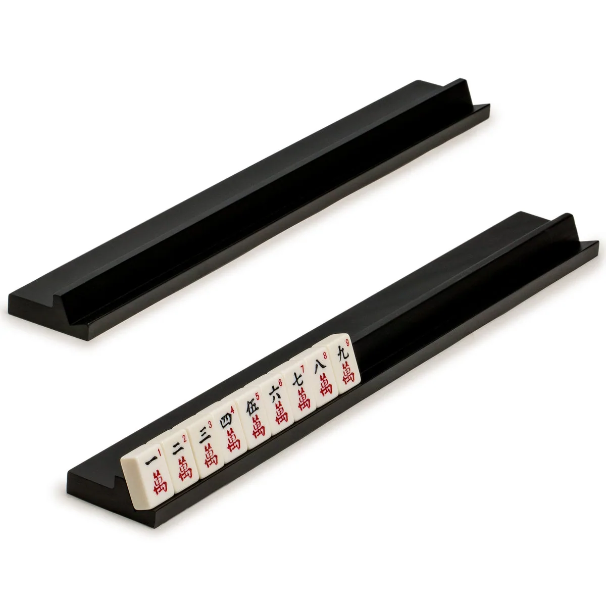 Wooden Mahjong Racks, 18" – Classic Black (Set of 4)