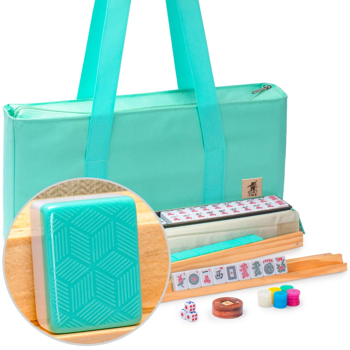 American Mahjong Set, "Pepper" with Pepper Green Soft Case