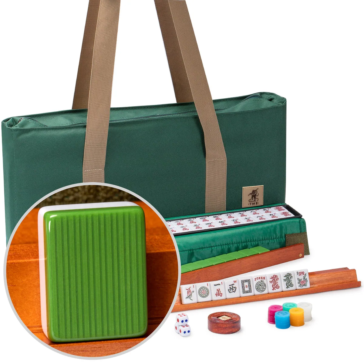 American Mahjong Set, "Huntington" with Mineral Green Soft Case