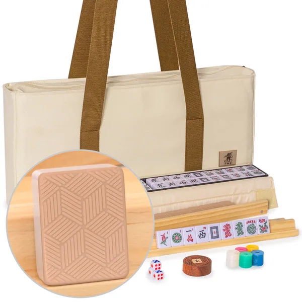 American Mahjong Set, "Canyon Clay" with Beige Soft Case