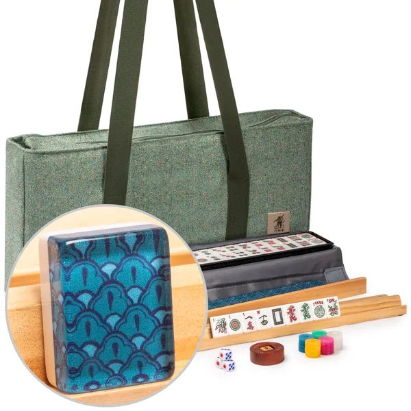 American Mahjong Set, "Atlantica" with Fabric Case