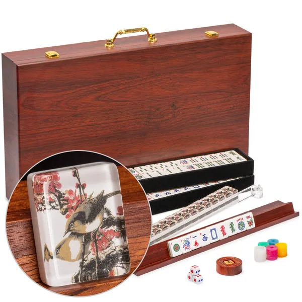 American Mahjong Set, "Little Birdie" with Wooden Case