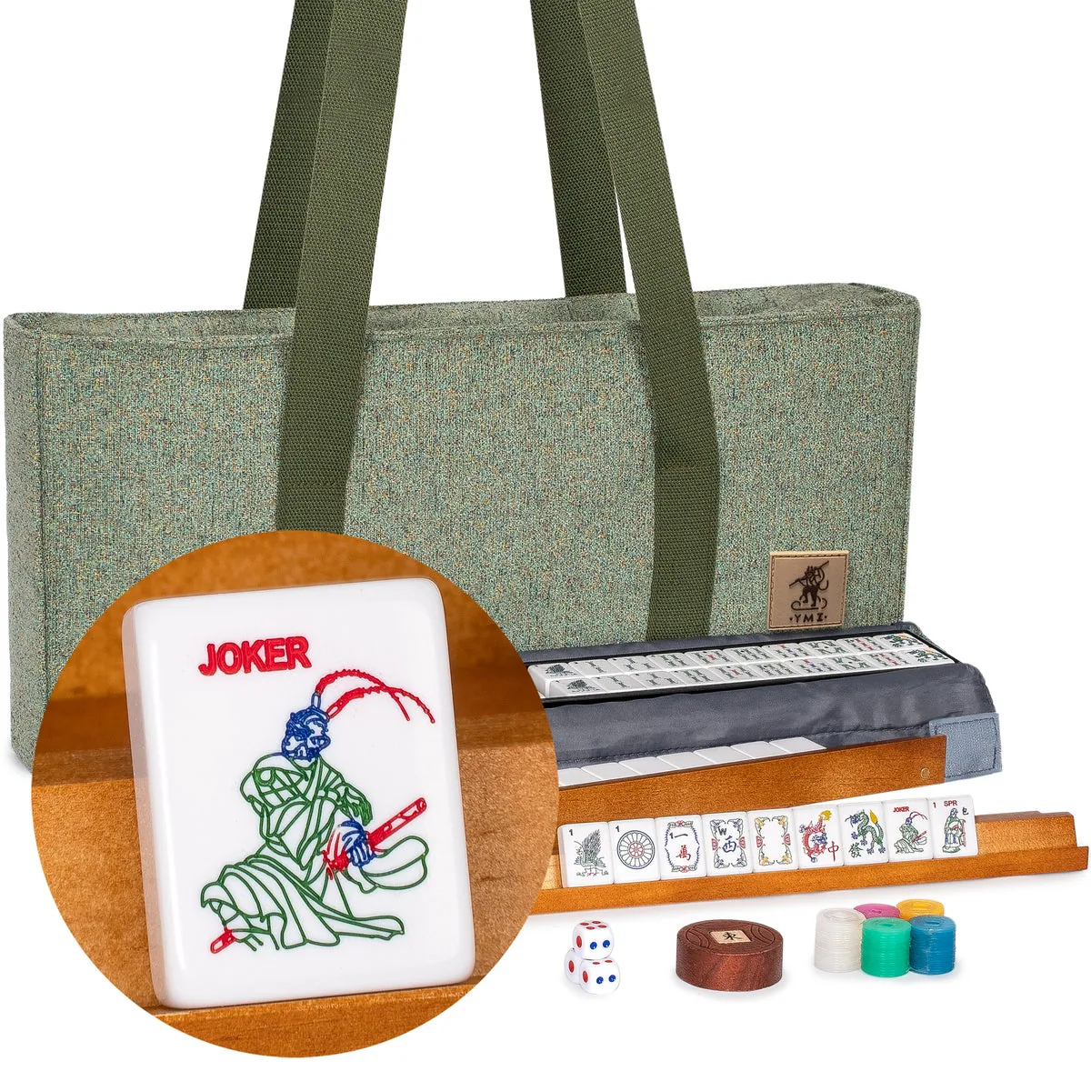 American Mahjong Set, "Celestial Harmony" with Green Soft Case