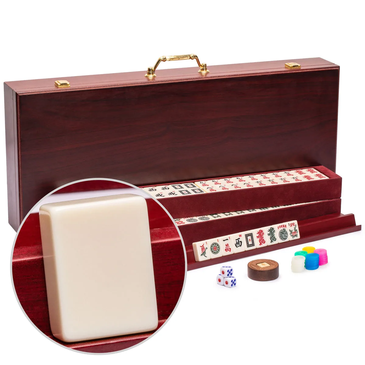American Mahjong Set, "The Classic" with Vintage Rosewood Veneer Case
