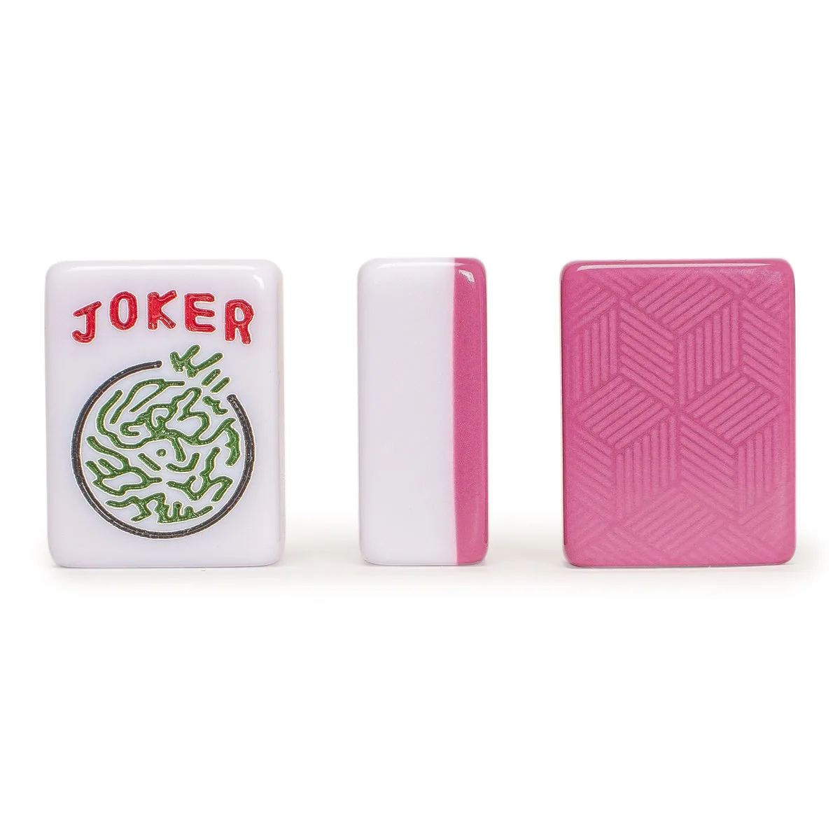 American Mahjong Tiles, "Rosehill" - 166 Rose-Pink Geometric Patterned Tiles, Tiles-Only Set