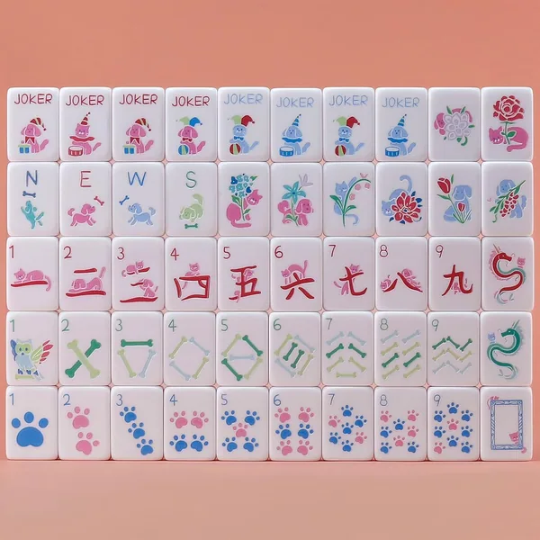 Dogs and Cats Themed Mahjong Tiles