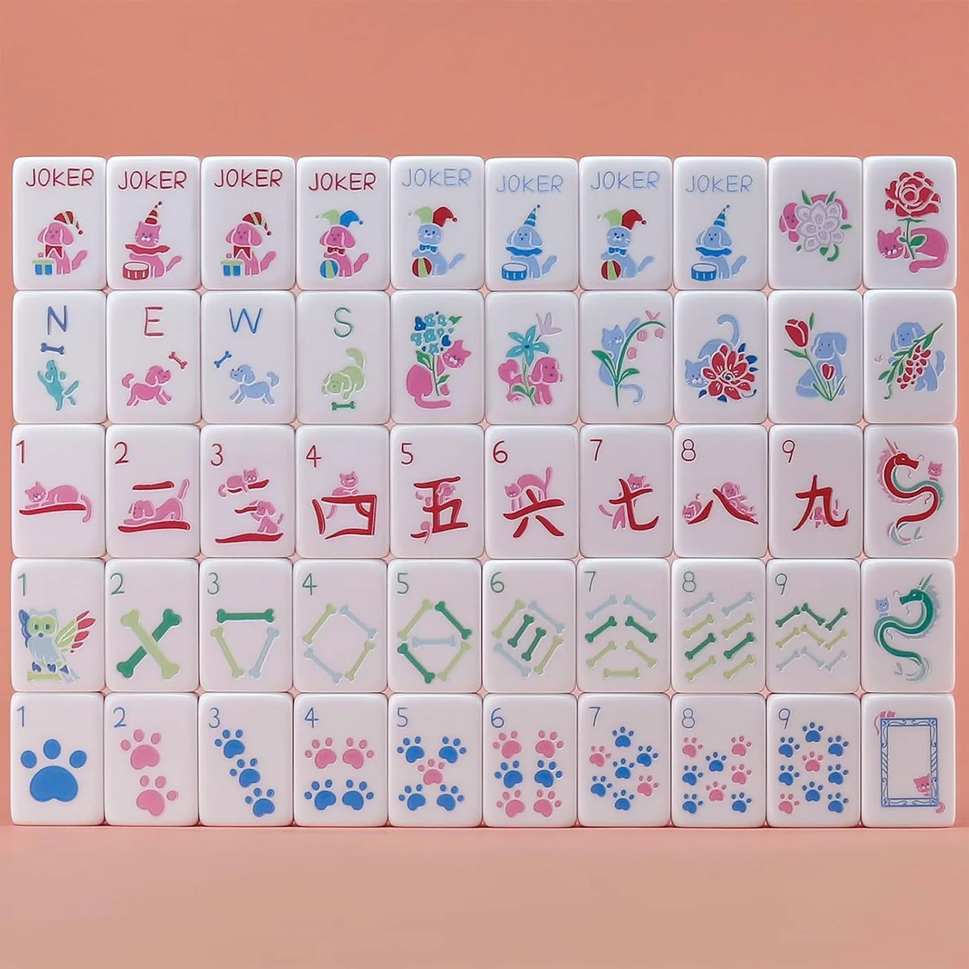 Dogs and Cats Themed Mahjong Tiles