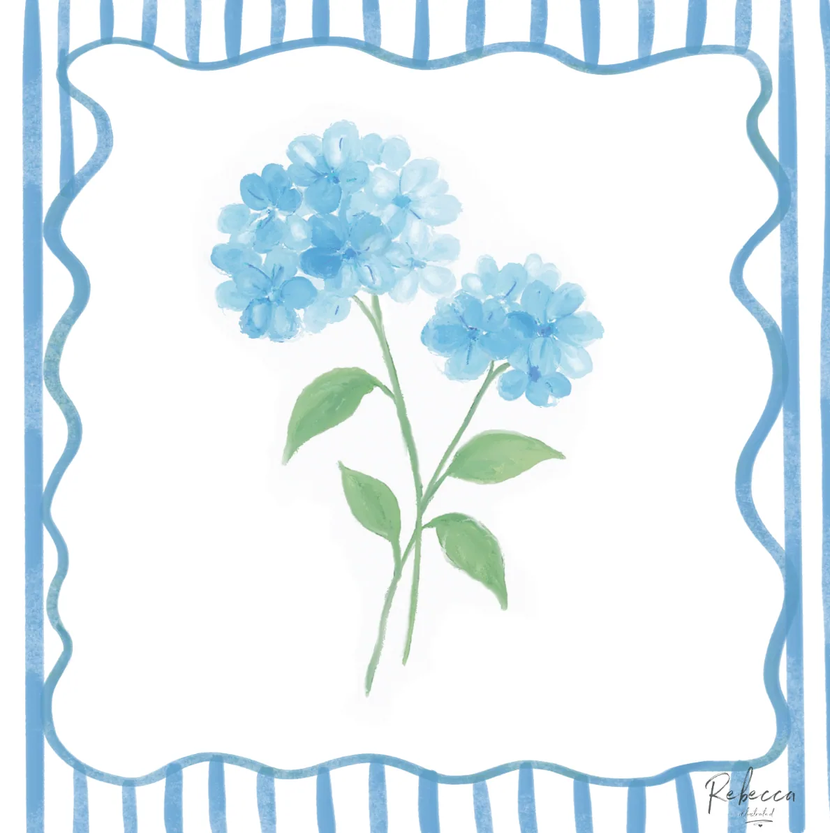 BLUE HYDRANGEAS-MAHJONG MAT
