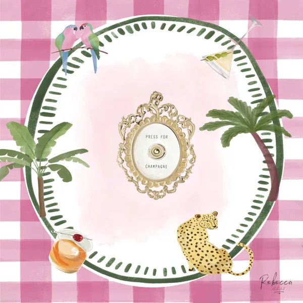 PINK GINGHAM-MAHJONG MAT