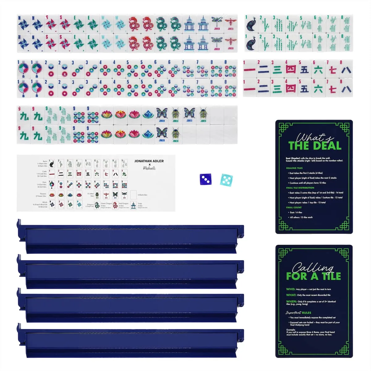 Jonathan Adler x Michaels Blue Mahjong Game Set
