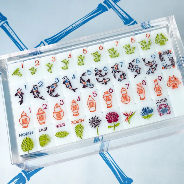 THE CHINOISERIE SET - MAHJONG TILES: BLUE JADEITE