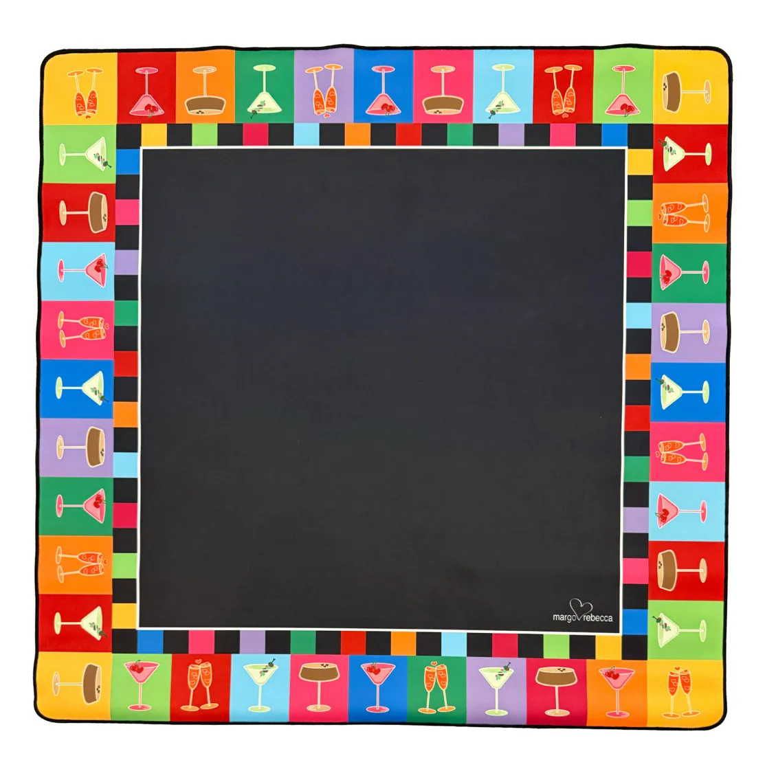 mahjong mat - black - martinis