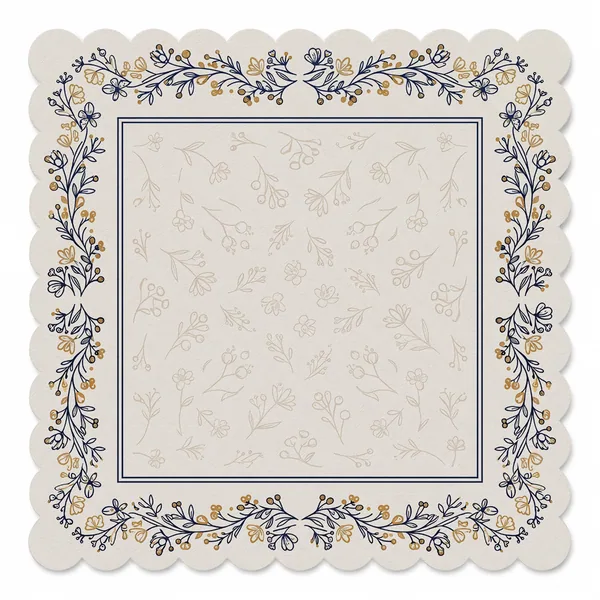 Navy Wildflower Botanical Frame
