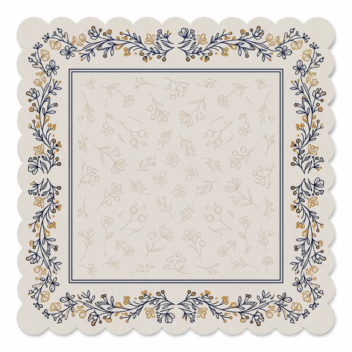 Navy Wildflower Botanical Frame