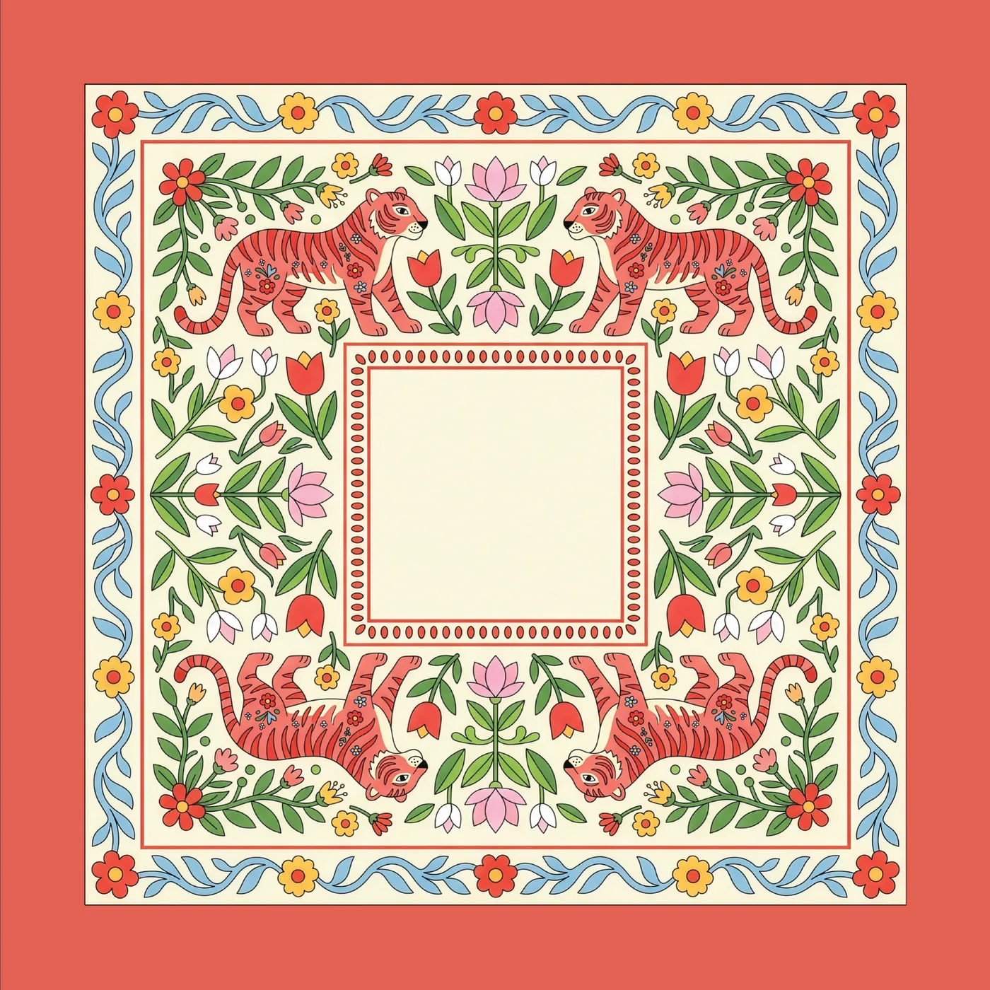 Tiger Lily Folklore | 33"x 33" SI Signature™ faux leather