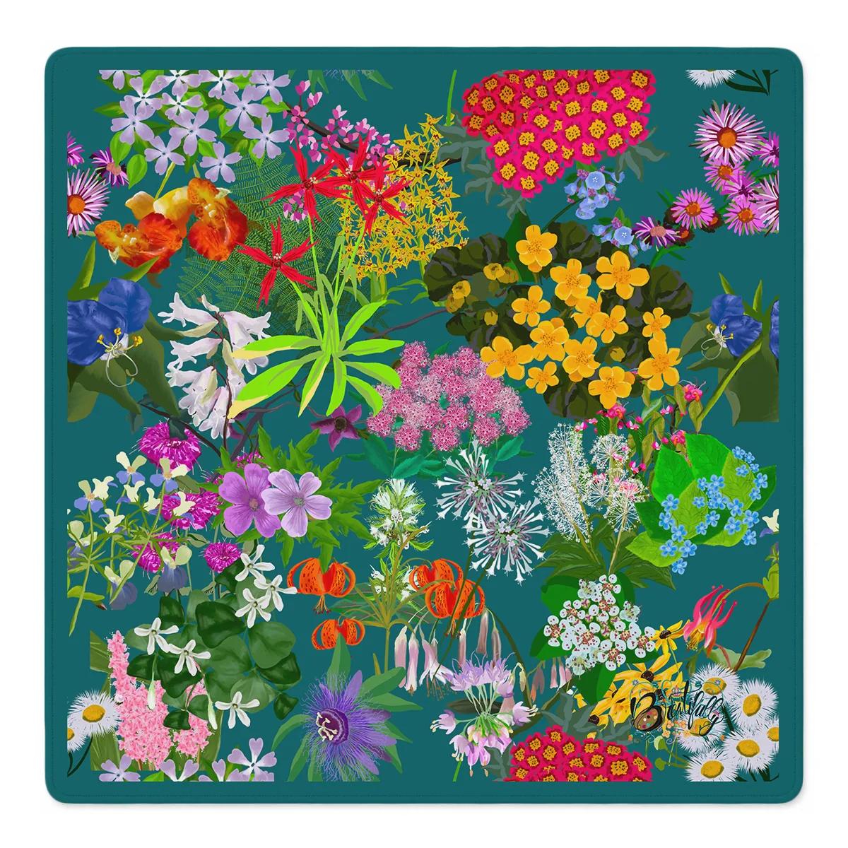 Botanical Rhapsody in Teal