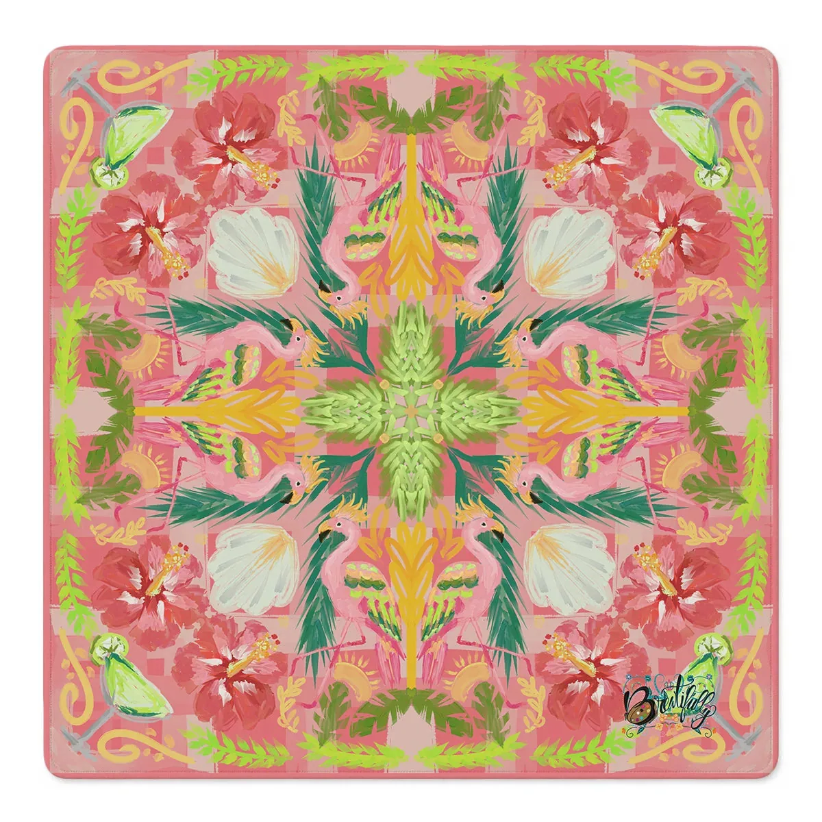 Pink Parrots Paradise - 33"x 33" SI Signature™ faux leather