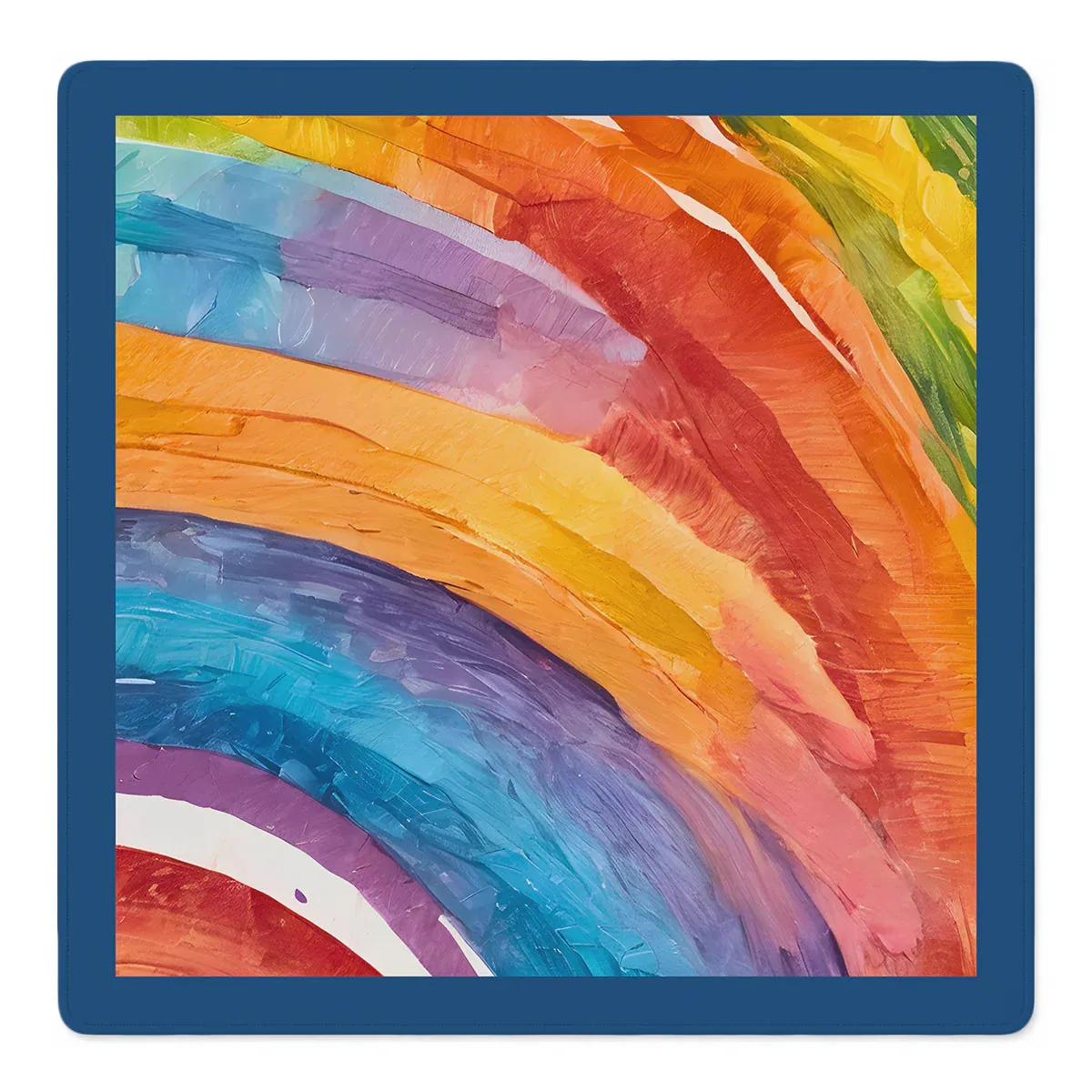Swirl Power | Blue Border - 33"x 33" SI Signature™ faux leather